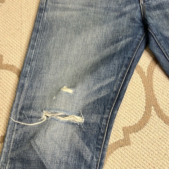 Point Sur Denim straight leg distressed raw hem Jeans - Picture 16 of 17